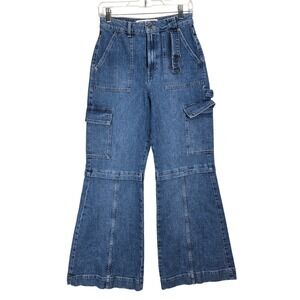 Social Tourist Carpenter Jeans Ultra High Rise Flare Leg Denim‎ Size 27 Grunge